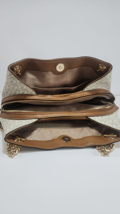 Bolsa Michael Kors Monograma Beige